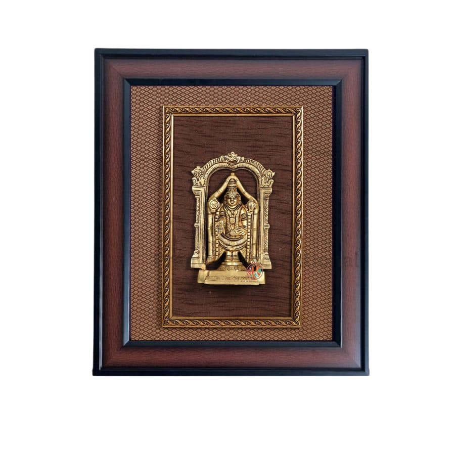 Wooden Framed Triputi Balaji | Wall Hanging