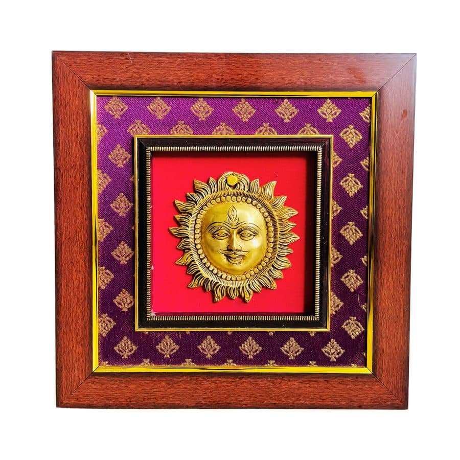Wooden Framed Surya (Sun) | Wall Hanging