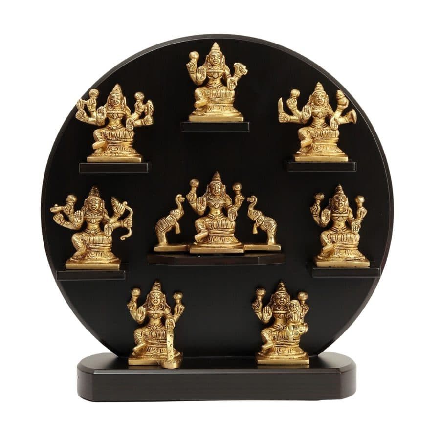 Wood and Brass Ashta Lakshmi Set | Wall Hanging