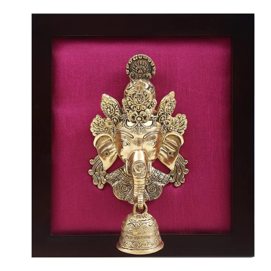 Lord Ganesha Mask Wall Hanging with Frame