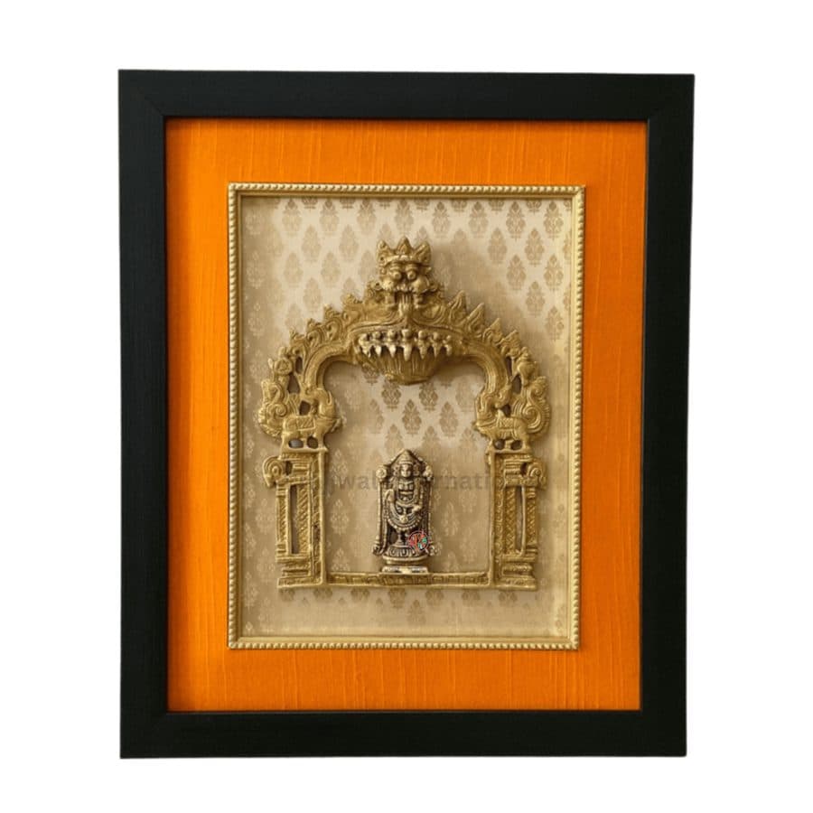 Lord Balaji Framed Brass Prabhavali | Wall Hanging DÃ©cor