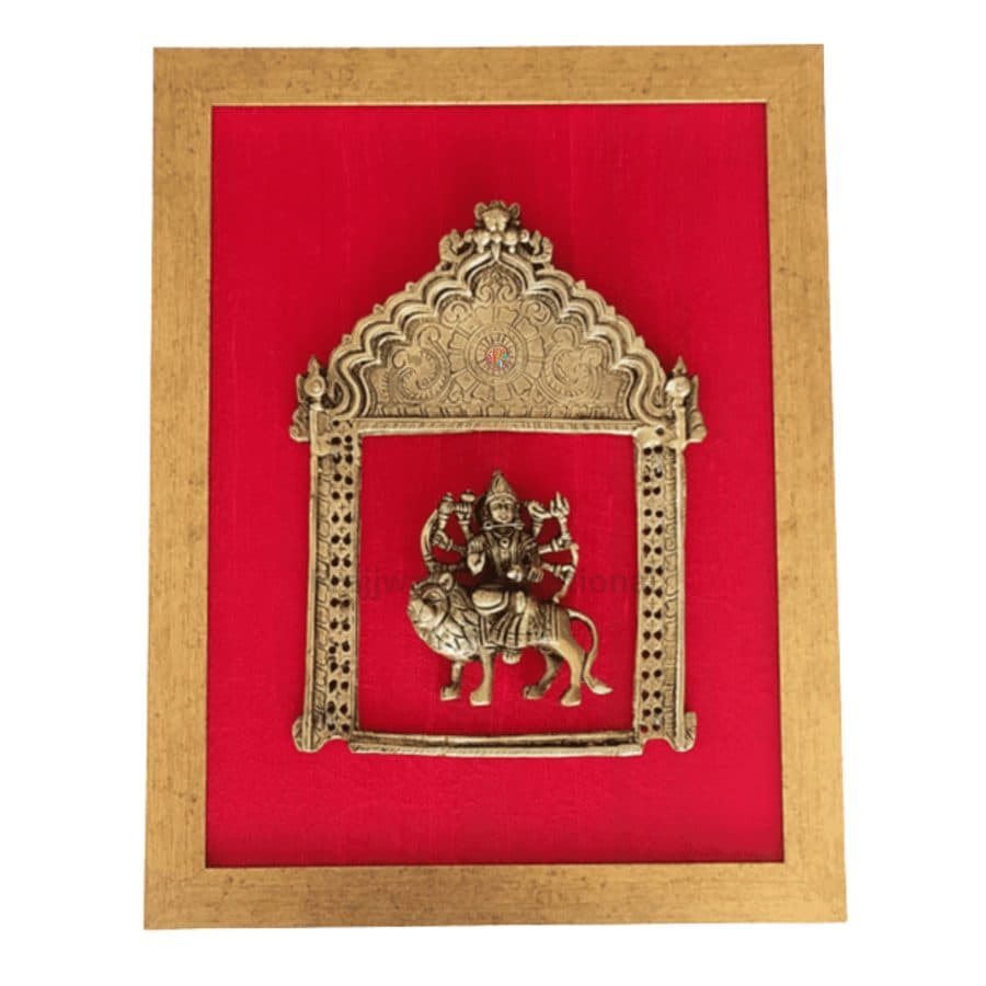 Brass Prabhavali with Maa Durga | Framed Wall Hanging