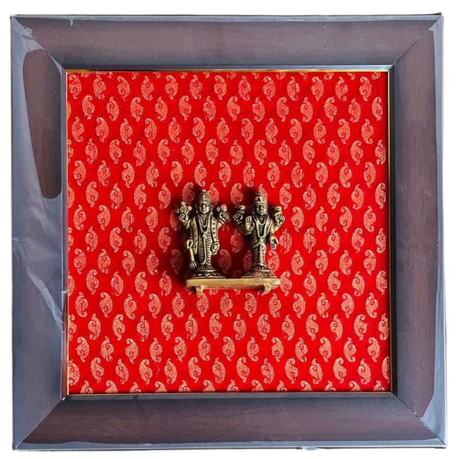 Brass Vishnu Lakshmi Wall Hanging Frame â Divine Blessings for Your Space