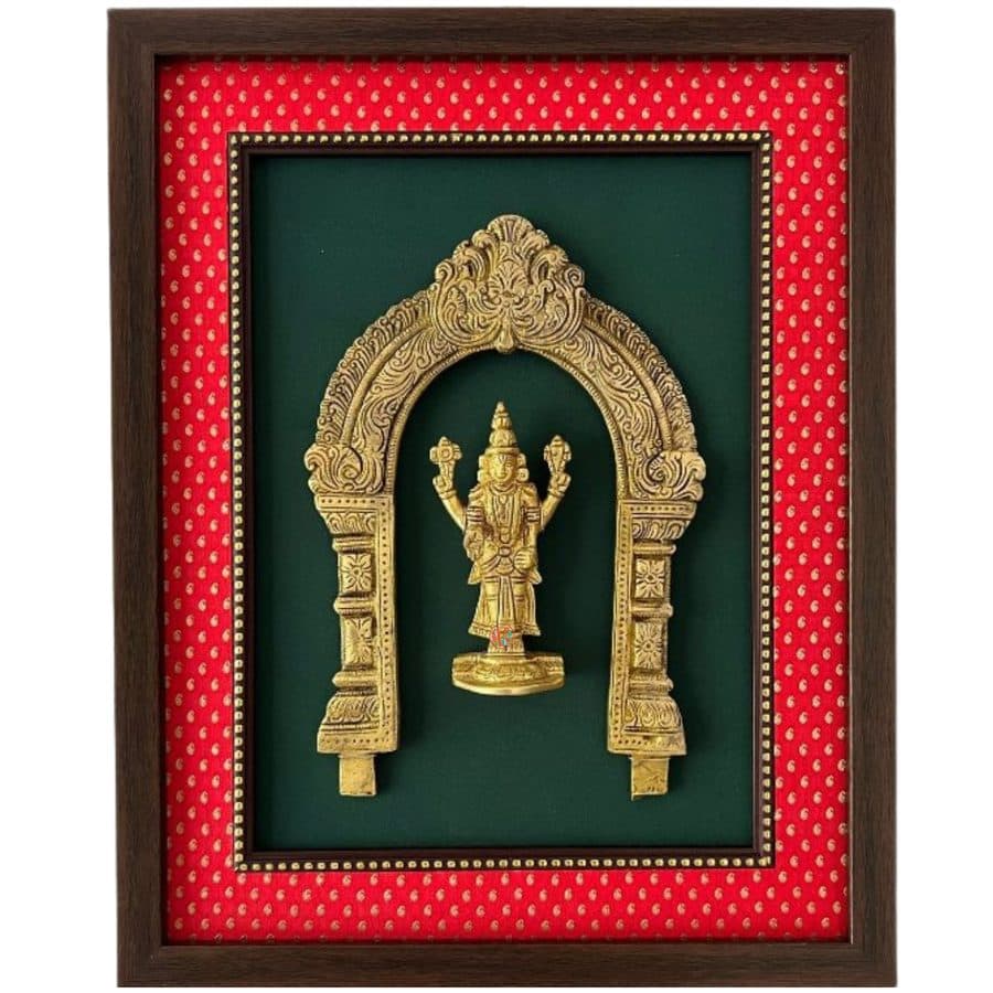 Brass Prabhavali with Balaji Wall Hanging Frame