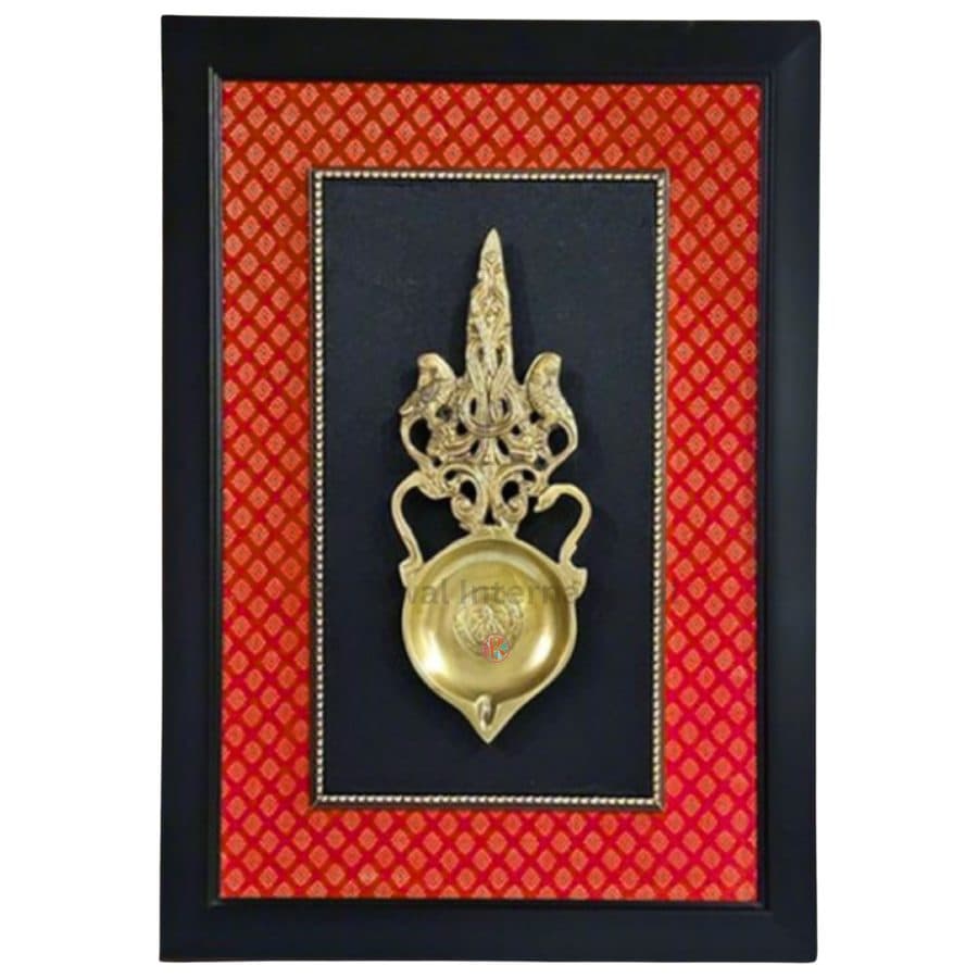 Brass Aarti Spoon Wall Hanging Frame