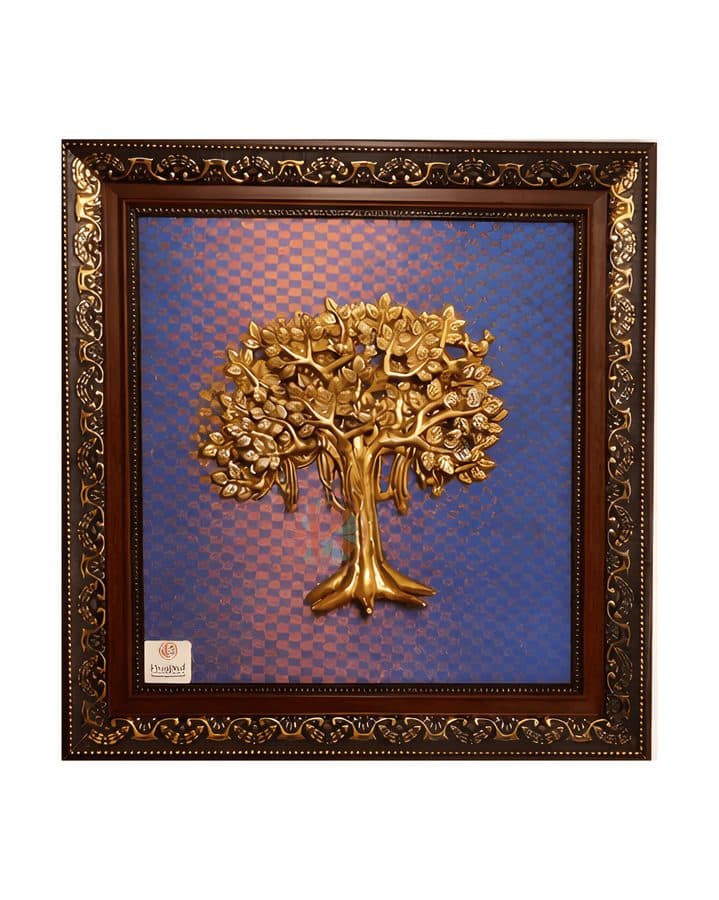 Brass Kalpavriksha Tree Wall Hanging Frame â 14x15 Inch | Handcrafted Brass Decorative Frame