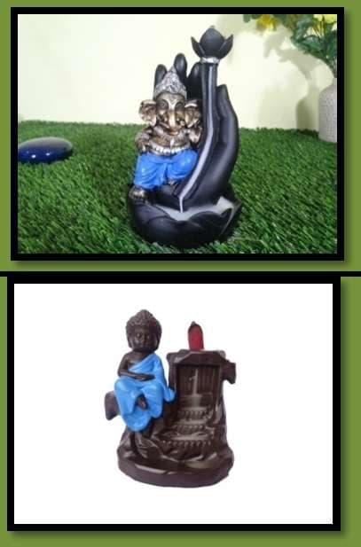 Baby Back Flow Smoke Fountain With Cones Brown And Blue BMBL
