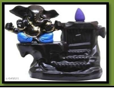 Gnesha Back Flow Smoke Fountain With Cones Brown and Blue G BL