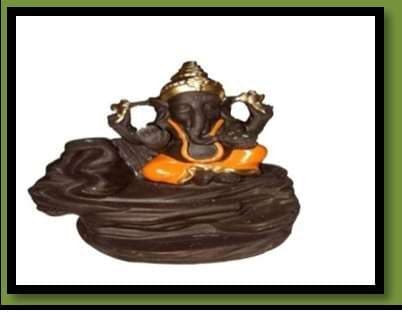 Gnesha Back Flow Smoke Fountain With Cones Brown and Orange G OR
