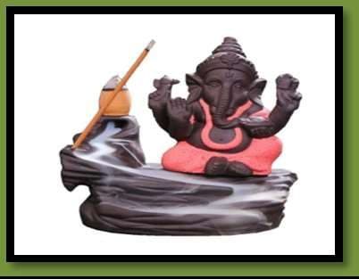 Gnesha Back Flow Smoke Fountain With Cones Brown and Red G R