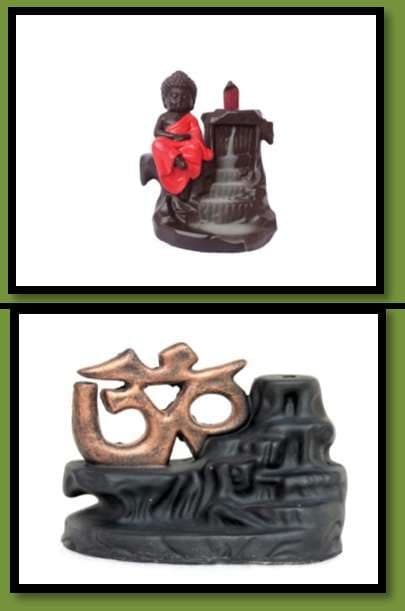 OM Back Flow Smoke Fountain With Cones Black and Gold OM