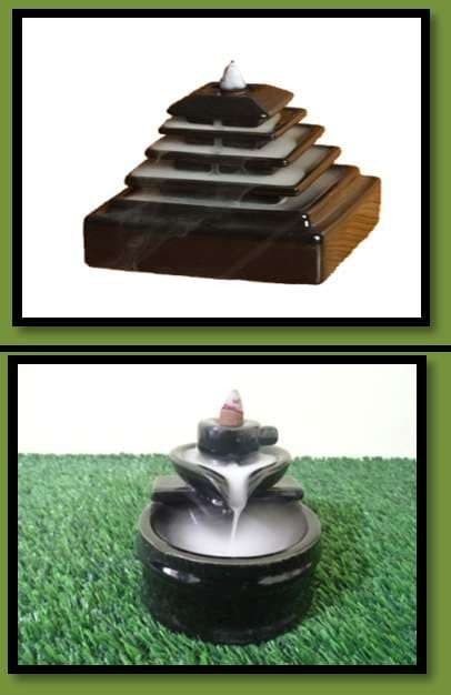 Pyramid Black Back flow smoke fountain with cones PRB