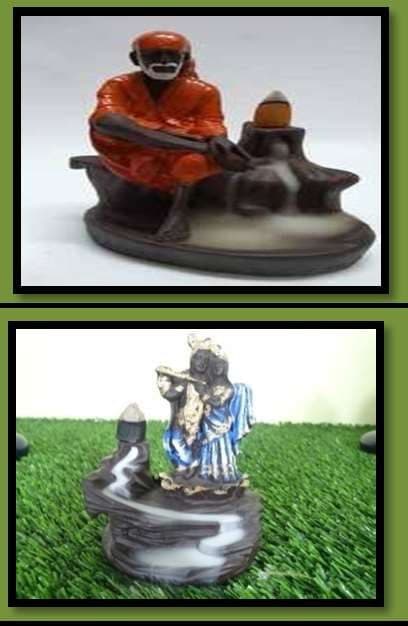 Radha Krishna Back Flow Smoke fountain With Cones Blue RKOR